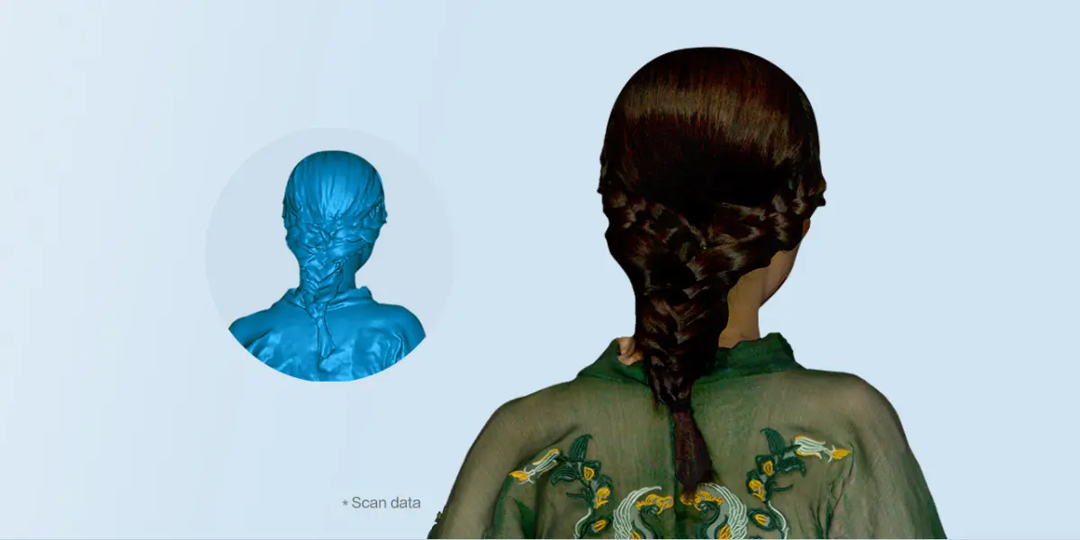 Digitalização 3D de cabelo com HeinScan H