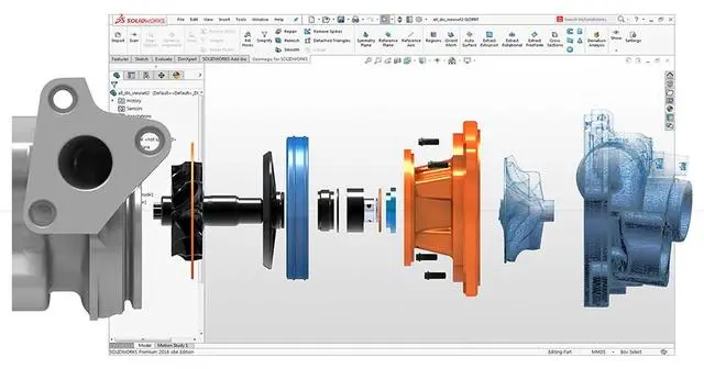 O fluxo de trabalho completo de digitalização para CAD 3D no Geomagic para SOLIDWORKS: digitalização, malha, esboço e modelo